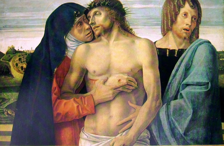 Pietà o Cristo morto sorretto dalla Madonna e da San Giovanni di Giovanni Bellini
